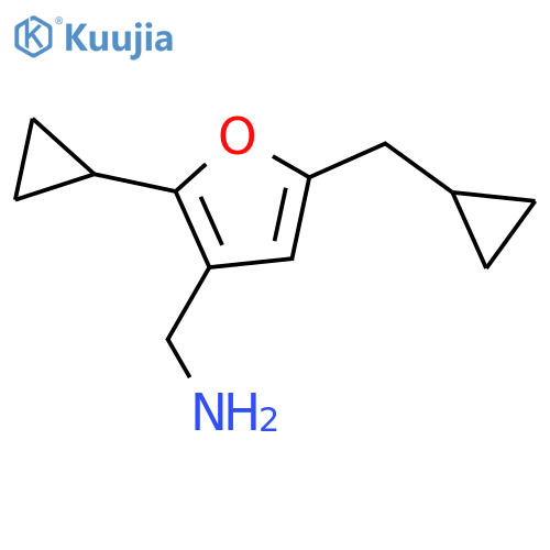[2-Cyclopropyl-5-(cyclopropylmethyl)furan-3-yl]methanamine structure