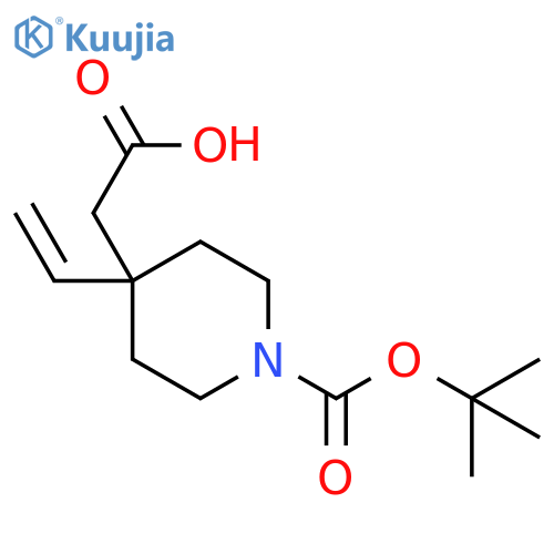 2-{1-[(tert-butoxy)carbonyl]-4-ethenylpiperidin-4-yl}acetic acid structure