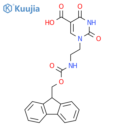1-[2-(9H-Fluoren-9-ylmethoxycarbonylamino)ethyl]-2,4-dioxopyrimidine-5-carboxylic acid structure