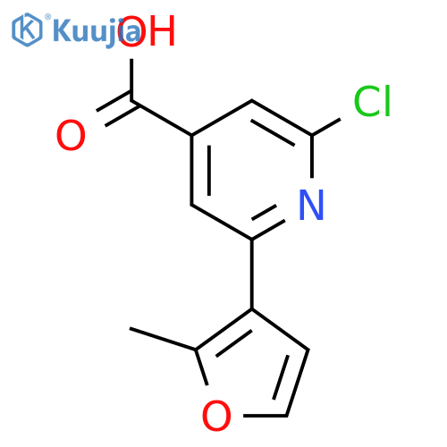 2-Chloro-6-(2-methylfuran-3-yl)pyridine-4-carboxylic acid structure