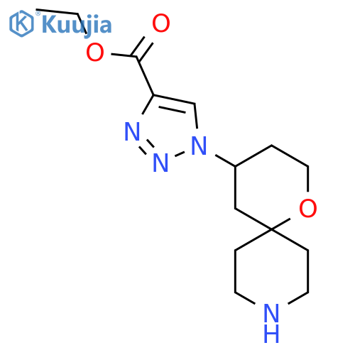 ethyl 1-{1-oxa-9-azaspiro[5.5]undecan-4-yl}-1H-1,2,3-triazole-4-carboxylate structure