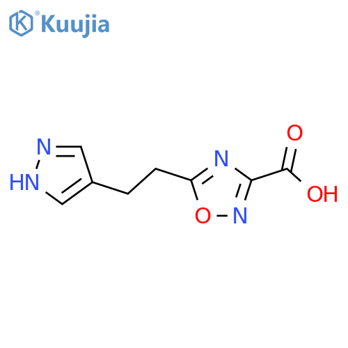 5-2-(1H-pyrazol-4-yl)ethyl-1,2,4-oxadiazole-3-carboxylic acid structure