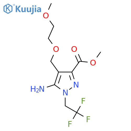 methyl 5-amino-4-[(2-methoxyethoxy)methyl]-1-(2,2,2-trifluoroethyl)-1H-pyrazole-3-carboxylate structure