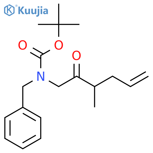 tert-butyl N-benzyl-N-(3-methyl-2-oxohex-5-en-1-yl)carbamate structure