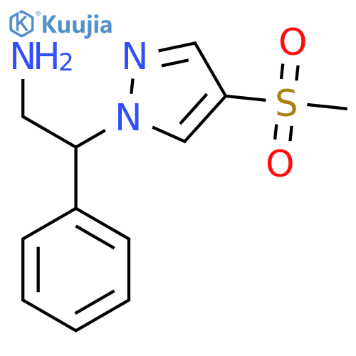 2-(4-methanesulfonyl-1H-pyrazol-1-yl)-2-phenylethan-1-amine structure