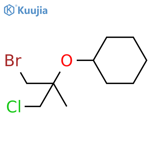 (1-bromo-3-chloro-2-methylpropan-2-yl)oxycyclohexane structure