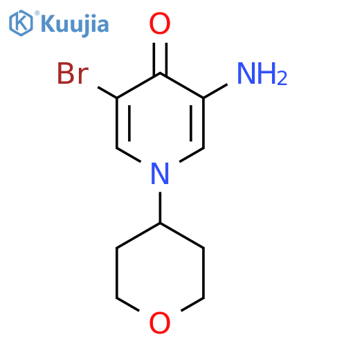 3-Amino-5-bromo-1-(oxan-4-yl)-1,4-dihydropyridin-4-one structure