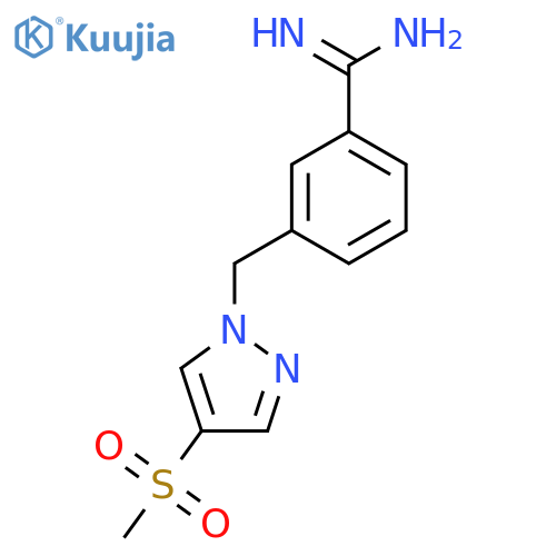 3-(4-methanesulfonyl-1H-pyrazol-1-yl)methylbenzene-1-carboximidamide structure