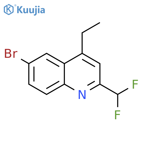 Quinoline, 6-bromo-2-(difluoromethyl)-4-ethyl- structure