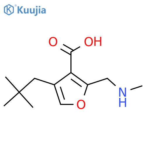 4-(2,2-Dimethylpropyl)-2-[(methylamino)methyl]furan-3-carboxylic acid structure