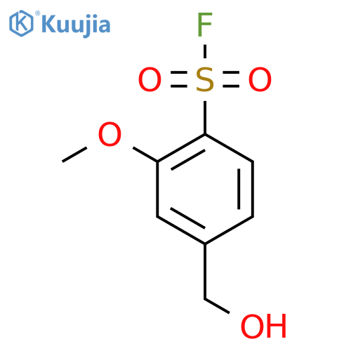 4-(hydroxymethyl)-2-methoxybenzene-1-sulfonyl fluoride structure