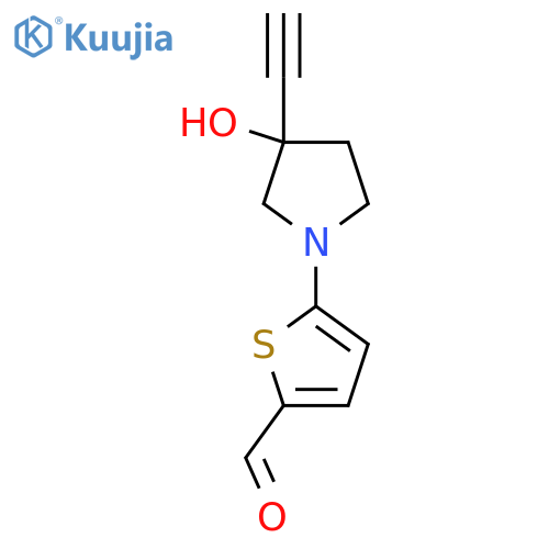 5-(3-Ethynyl-3-hydroxypyrrolidin-1-yl)thiophene-2-carbaldehyde structure