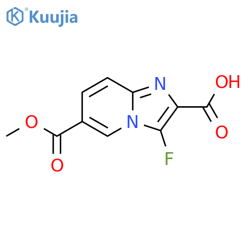 3-fluoro-6-(methoxycarbonyl)imidazo[1,2-a]pyridine-2-carboxylic acid structure