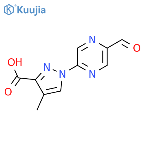 1-(5-formylpyrazin-2-yl)-4-methyl-1H-pyrazole-3-carboxylic acid structure