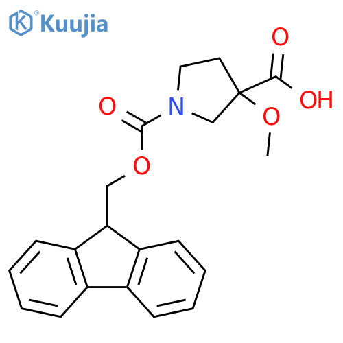 1-{[(9H-fluoren-9-yl)methoxy]carbonyl}-3-methoxypyrrolidine-3-carboxylic acid structure
