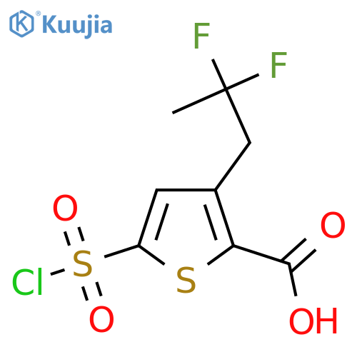 5-(Chlorosulfonyl)-3-(2,2-difluoropropyl)thiophene-2-carboxylic acid structure
