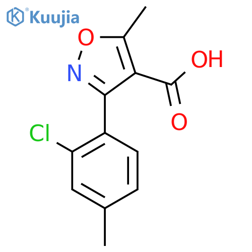 3-(2-Chloro-4-methylphenyl)-5-methylisoxazole-4-carboxylic acid structure