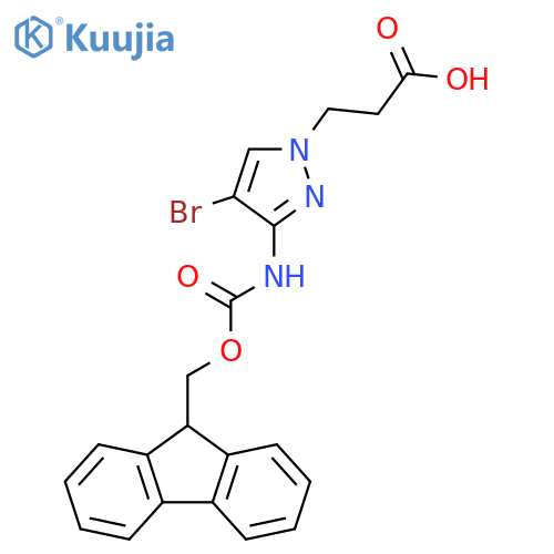 1H-Pyrazole-1-propanoic acid, 4-bromo-3-[[(9H-fluoren-9-ylmethoxy)carbonyl]amino]- structure