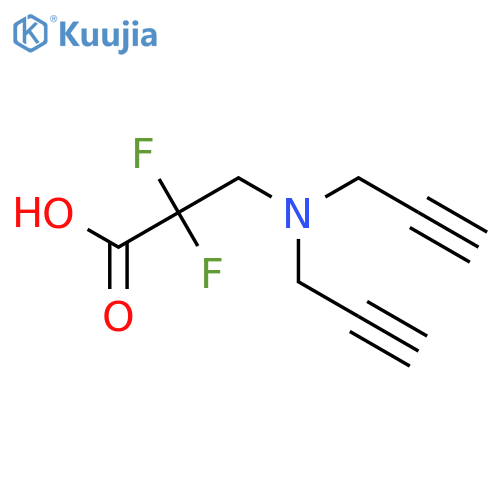 3-[Bis(prop-2-yn-1-yl)amino]-2,2-difluoropropanoic acid structure
