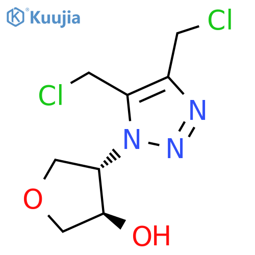 3-Furanol, 4-[4,5-bis(chloromethyl)-1H-1,2,3-triazol-1-yl]tetrahydro-, (3R,4S)-rel- structure