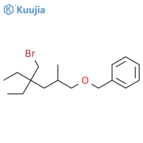 Benzene, [[[4-(bromomethyl)-4-ethyl-2-methylhexyl]oxy]methyl]- structure