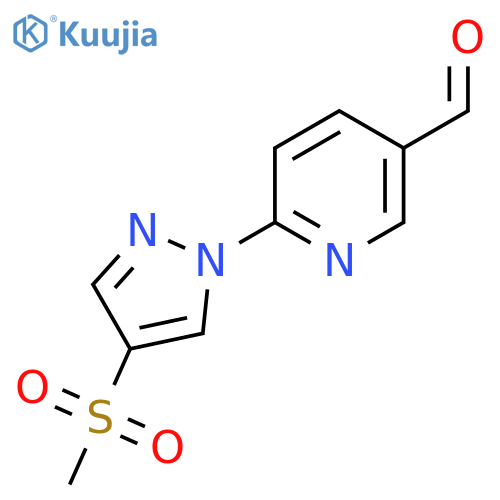 6-(4-methanesulfonyl-1H-pyrazol-1-yl)pyridine-3-carbaldehyde structure