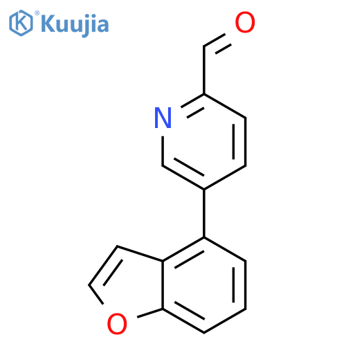 2-Pyridinecarboxaldehyde, 5-(4-benzofuranyl)- structure
