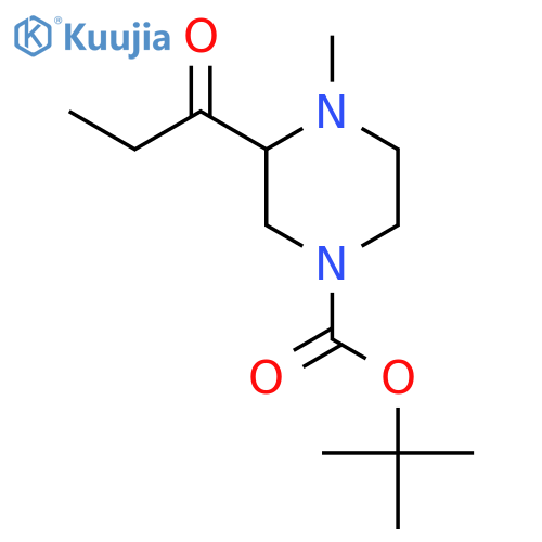 Tert-butyl 4-methyl-3-propanoylpiperazine-1-carboxylate structure
