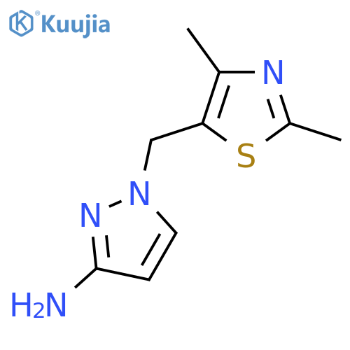 1-(dimethyl-1,3-thiazol-5-yl)methyl-1H-pyrazol-3-amine structure