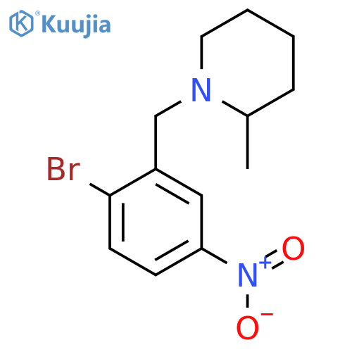 1-(2-Bromo-5-nitrophenyl)methyl-2-methylpiperidine structure