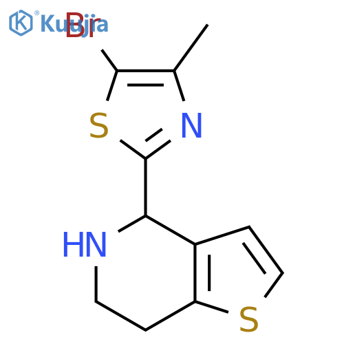 5-bromo-4-methyl-2-{4H,5H,6H,7H-thieno3,2-cpyridin-4-yl}-1,3-thiazole structure