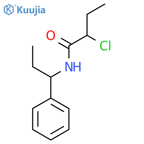 2-chloro-N-(1-phenylpropyl)butanamide structure