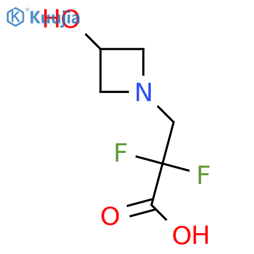 2,2-difluoro-3-(3-hydroxyazetidin-1-yl)propanoic acid structure