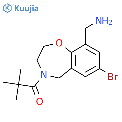 1-[9-(Aminomethyl)-7-bromo-2,3,4,5-tetrahydro-1,4-benzoxazepin-4-yl]-2,2-dimethylpropan-1-one structure