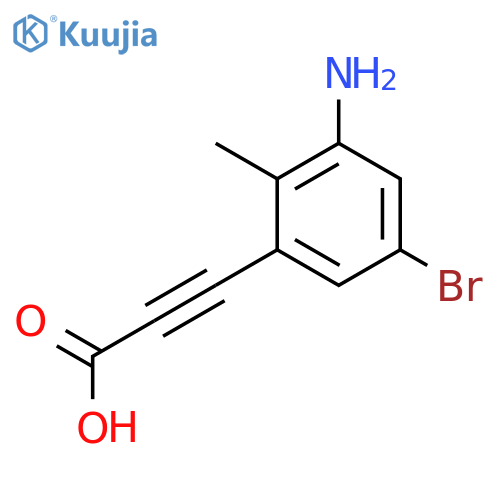 3-(3-Amino-5-bromo-2-methylphenyl)prop-2-ynoic acid structure