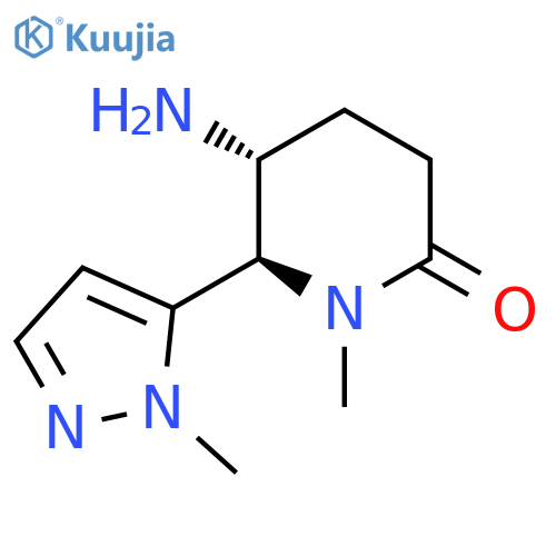 (5R,6R)-5-amino-1-methyl-6-(1-methyl-1H-pyrazol-5-yl)piperidin-2-one structure