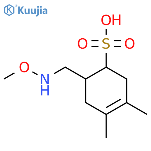 6-[(Methoxyamino)methyl]-3,4-dimethylcyclohex-3-ene-1-sulfonic acid structure