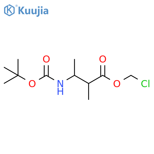 Butanoic acid, 3-[[(1,1-dimethylethoxy)carbonyl]amino]-2-methyl-, chloromethyl ester structure