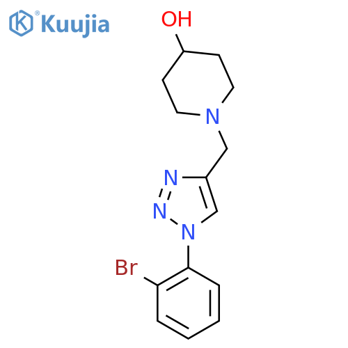 1-{[1-(2-bromophenyl)-1H-1,2,3-triazol-4-yl]methyl}piperidin-4-ol structure