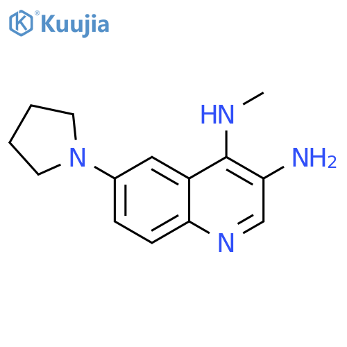 3,4-Quinolinediamine, N4-methyl-6-(1-pyrrolidinyl)- structure