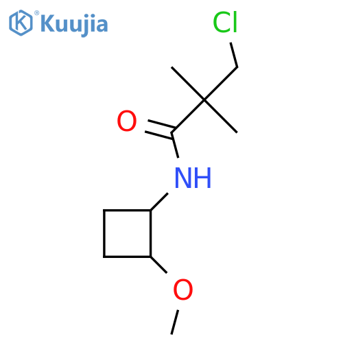3-chloro-N-(2-methoxycyclobutyl)-2,2-dimethylpropanamide structure
