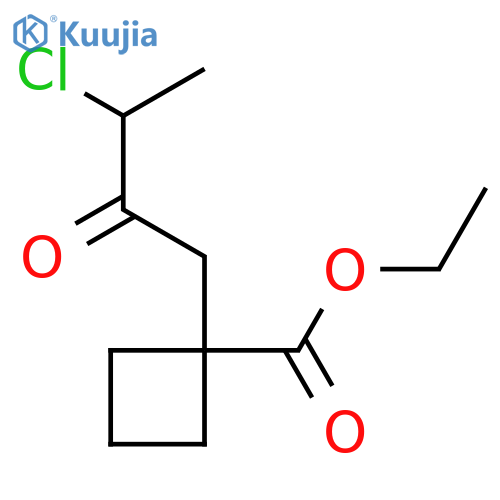 Ethyl 1-(3-chloro-2-oxobutyl)cyclobutane-1-carboxylate structure