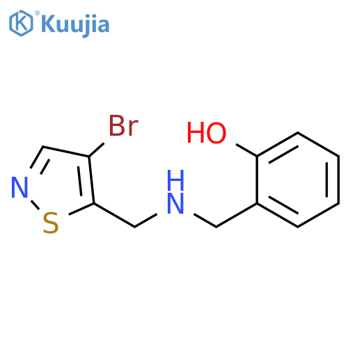 Phenol, 2-[[[(4-bromo-5-isothiazolyl)methyl]amino]methyl]- structure