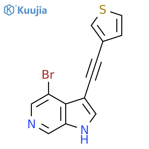 4-bromo-3-2-(thiophen-3-yl)ethynyl-1H-pyrrolo2,3-cpyridine structure