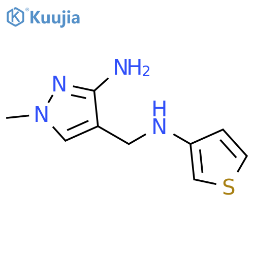 1H-Pyrazole-4-methanamine, 3-amino-1-methyl-N-3-thienyl- structure