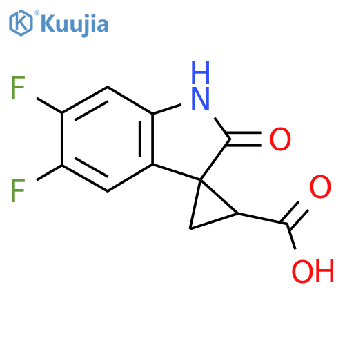 5',6'-difluoro-2'-oxo-1',2'-dihydrospirocyclopropane-1,3'-indole-3-carboxylic acid structure