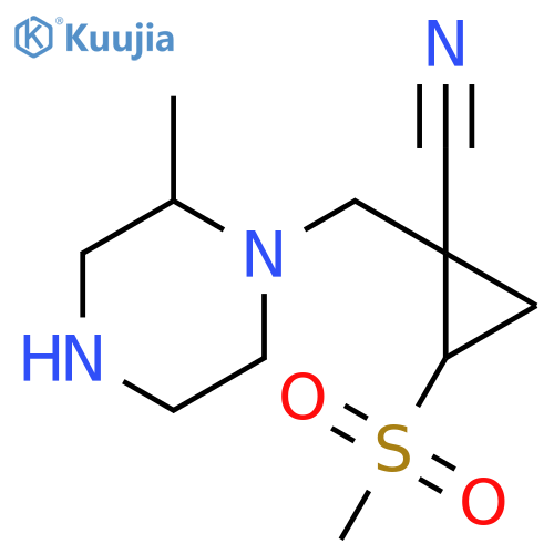 Cyclopropanecarbonitrile, 1-[(2-methyl-1-piperazinyl)methyl]-2-(methylsulfonyl)- structure