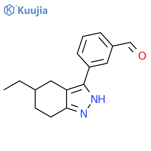 Benzaldehyde, 3-(5-ethyl-4,5,6,7-tetrahydro-2H-indazol-3-yl)- structure