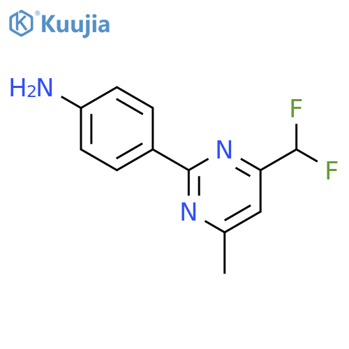 Benzenamine, 4-[4-(difluoromethyl)-6-methyl-2-pyrimidinyl]- structure