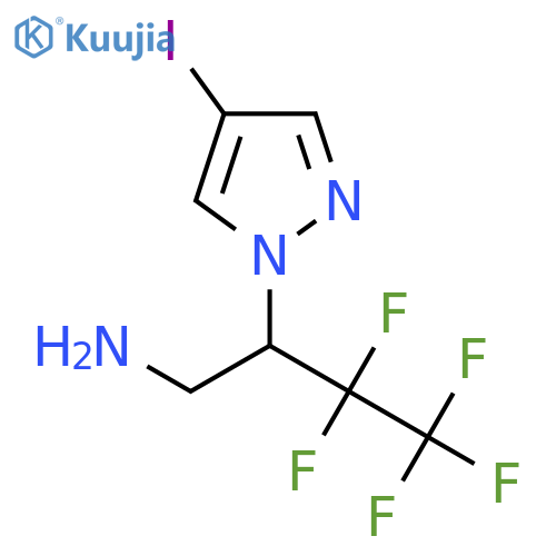 3,3,4,4,4-Pentafluoro-2-(4-iodopyrazol-1-yl)butan-1-amine structure
